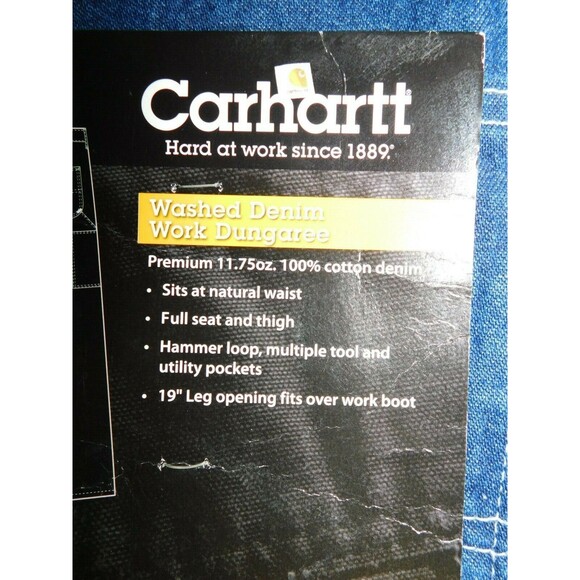 Carhartt Work Dungaree Jeans Size 48 x 30 ~NEW~ - Picture 6 of 7